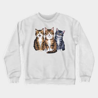 three cats three moods Crewneck Sweatshirt